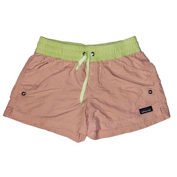 Patagonia Costa Rica Baggies Shorts Girls Large Nylon Elastic Waist Pink - Picture 1 of 4